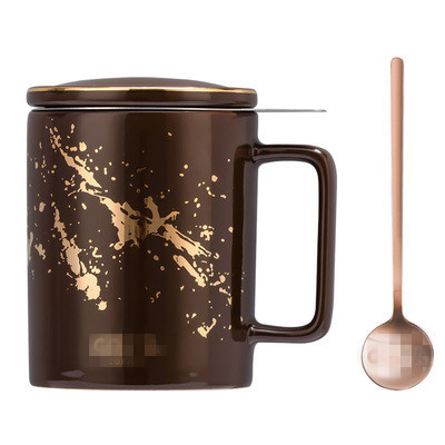 一件代发 COSTA杯男女马克杯带盖勺北欧茶杯茶水分离陶瓷杯咖啡杯详情图5