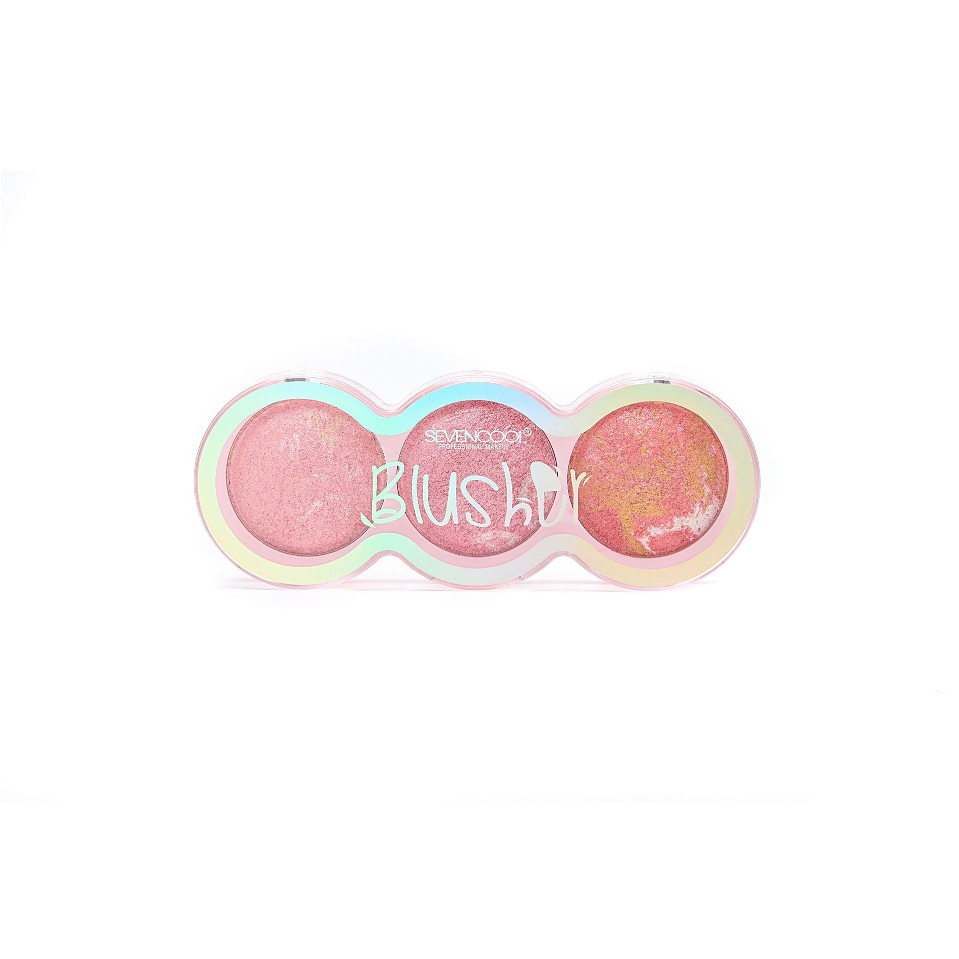 SEVENCOOL Three-color Blush Cross-border High-gloss Long-lasting Baking Powder Blush Affordable Cosmetics and Makeup Blush palette pic 6