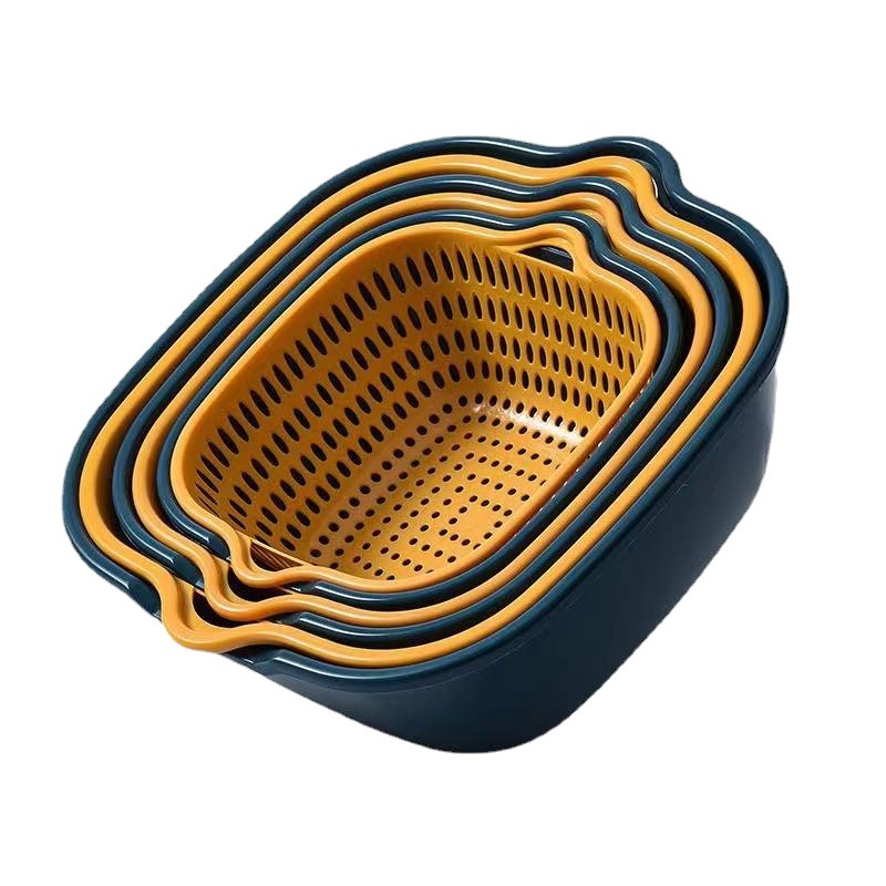 品圆双层沥水白底实物图