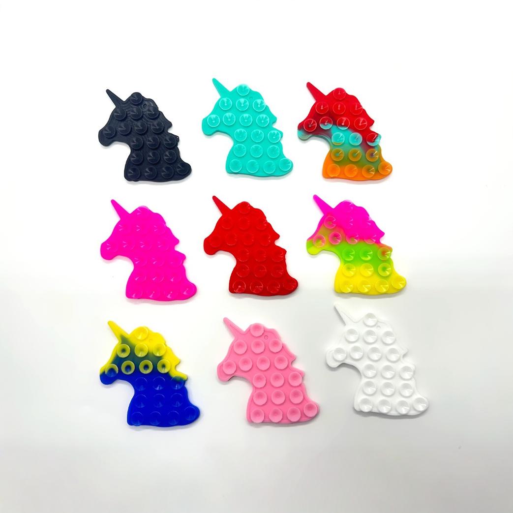 Silicone unicorn double-sided suction cup Mobile tablet non-slip silicone suction cup Multi-functional unicorn double-sided suction cup Specification drawing