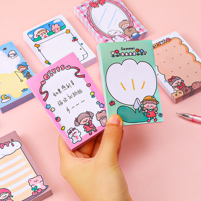 Cartoon toot Girl Post It on Instagram Girly Heart Memo Note Book Student notes n times Stick takeout note paper Application Scenario