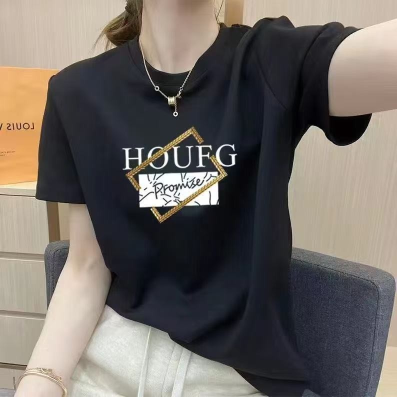 夏季新款纯棉短袖t恤女 时尚气质百搭白色上衣打底衫休闲半袖女详情6
