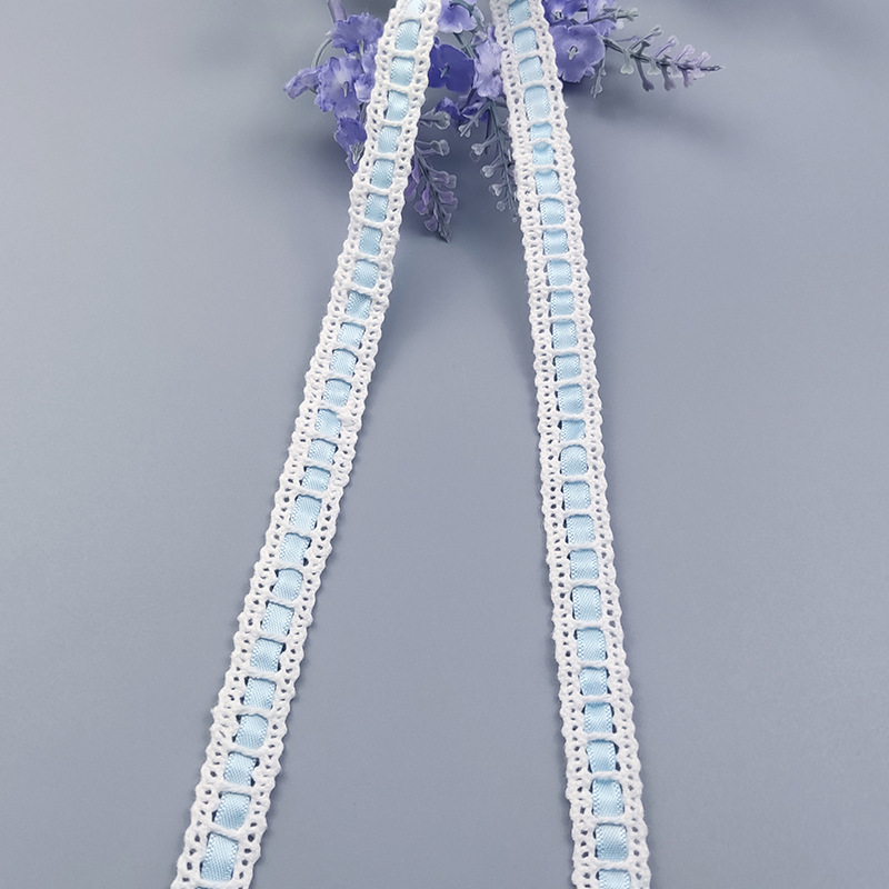 1cm trapezoidal lace wholesale Lolita toy doll, blue all-cotton accessories, 1.5cm colorful ribbon lace