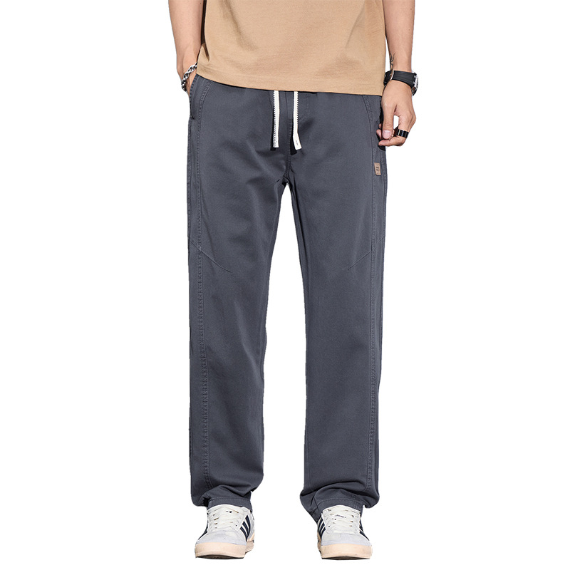 American high street washed wide-leg pants for spring and summer, cotton sporty loose straight-leg floor-length pants, men's casual pants Item Picture