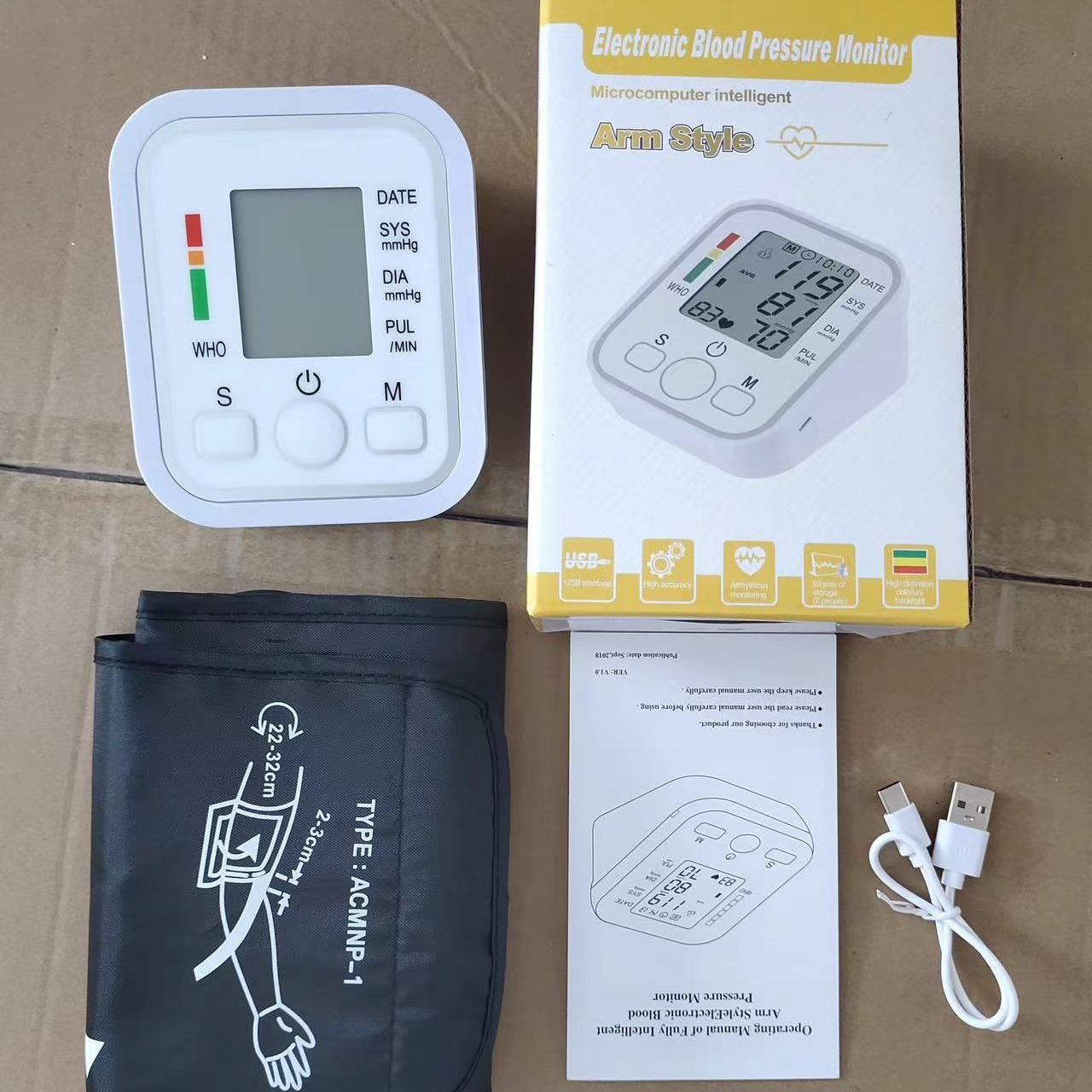 新款腕式电子血压计 家用USB充电款语音提示全自动智能触屏血压仪详情图4