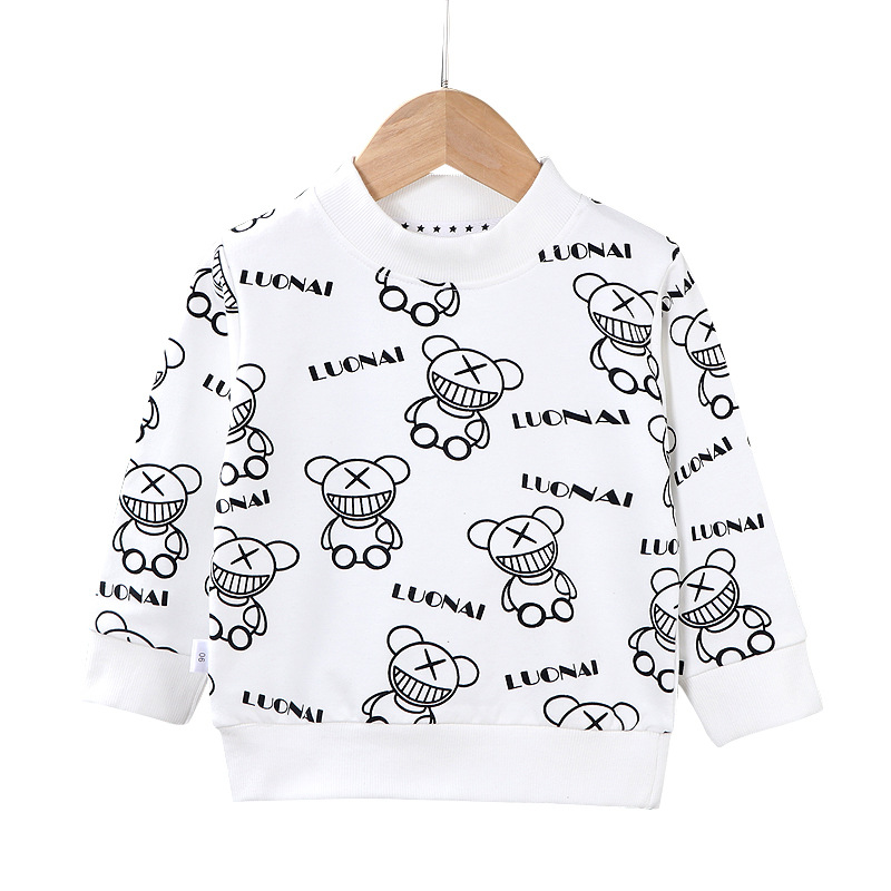 Children's clothing, children's hoodies 2025 autumn collection, pure cotton long-sleeved T-shirts for boys and girls, single tops, infant and baby pullovers Item Picture