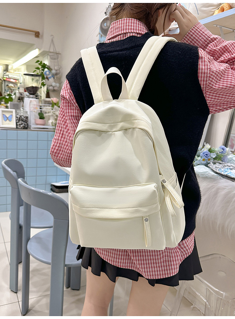 书包女ins 小清新高中生双肩包女纯色少女旅行背包男耐磨休闲背包详情27