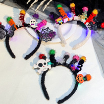 Halloween headgear Light Twister stick headband Fun pumpkin prop hair card Holiday party headband headgear