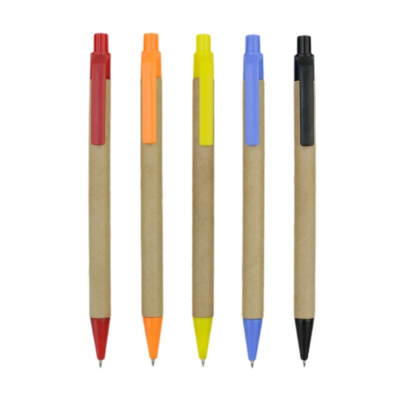 Environmental Protection Press Paper Tube Ballpoint Pen Advertising Pen Can Print Logo Pen Business Office Pen Simple Gift Pen Wholesale Item Picture