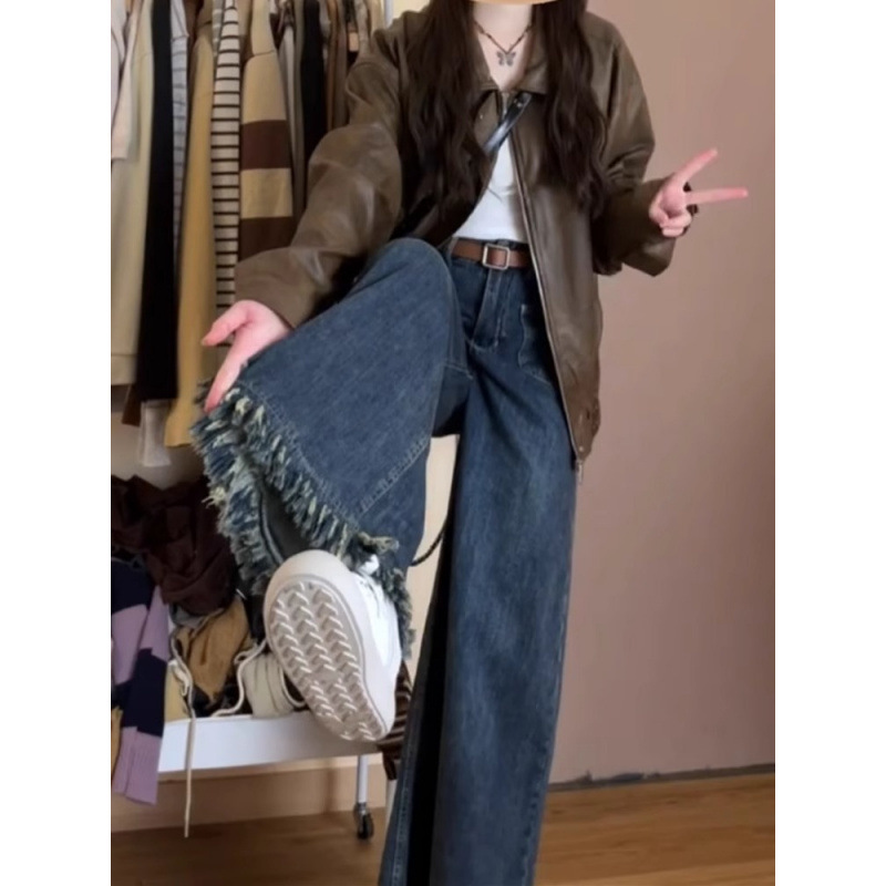 女裤牛仔/牛仔裤/尾货/新塘牛仔裤阔腿裤女/裤子产品图