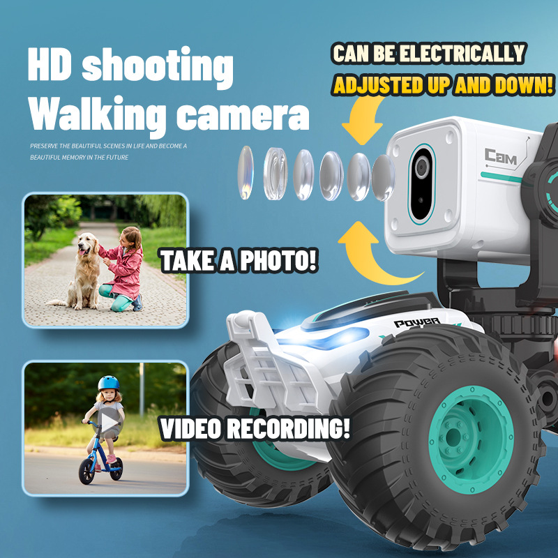 Cross-border photography remote control car LCD screen high-definition video recording real-time video Shouting off-road children's car toy remote control details Picture