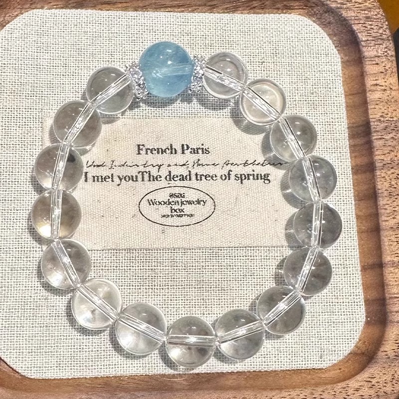 Aquamarine white crystal bracelet for Women 2025 New bestseller, light luxury, niche and high-end style, a Valentine's Day gift for your girlfriend Application Scenario