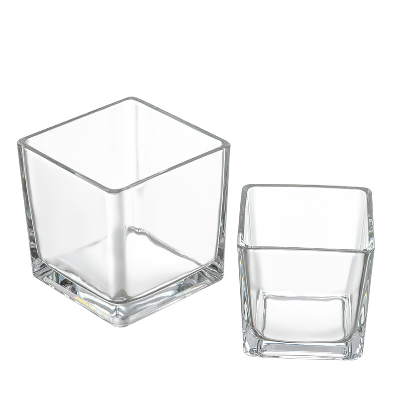 现货供应工艺品水培玻璃方缸插花花瓶花盆方型蜡烛台香薰瓶批发详情图2