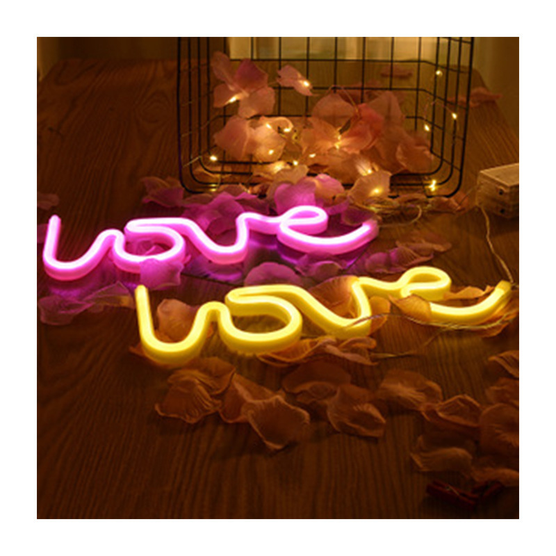 连体LOVE/浪漫氛围灯/造型灯白底实物图