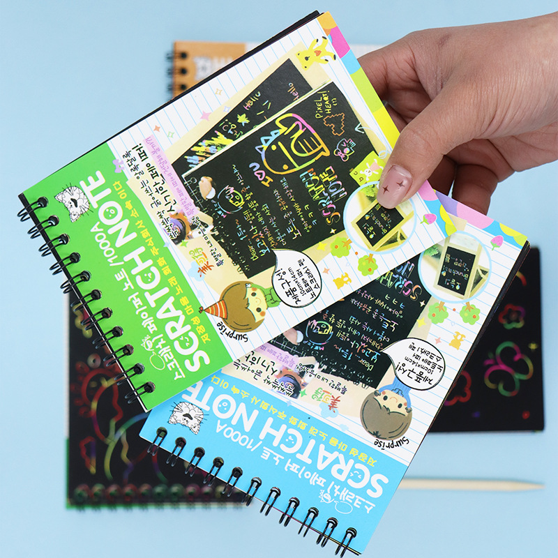 Children's Diy Drawing Paper Colorful Graffiti Scratchbook Children's Manual Scratchbook Wholesale Quantity Of Large Free Mail details Picture