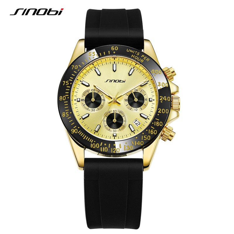 Sinobi Panda Di Men's solid steel band waterproof quartz watch, a cross-border bestseller for men's watches in foreign trade Item Picture