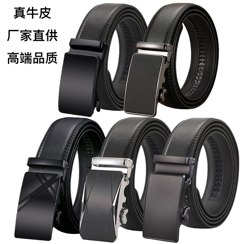 Leather Belt For Men Wholesale Leather Automatic Buckle Head Pure Cowhide Boys High-End Casual Business Pants Belt For Men