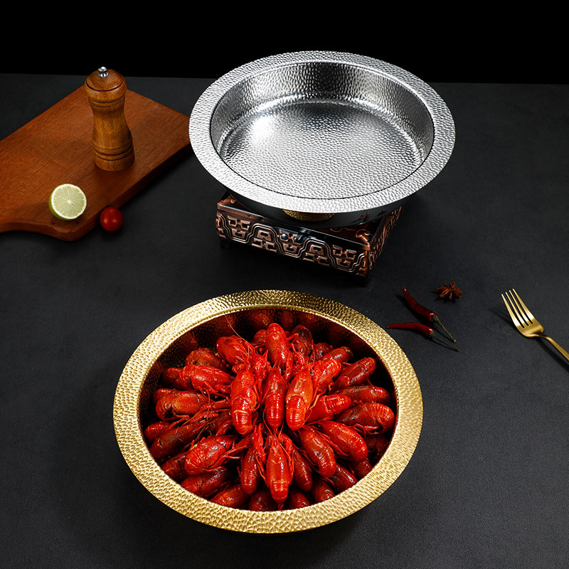 Stainless Steel Plate Ins Wind Cutlery Crayfish Plate Japanese Plate High Appearance Level Commercial Western Plate Application Scenario