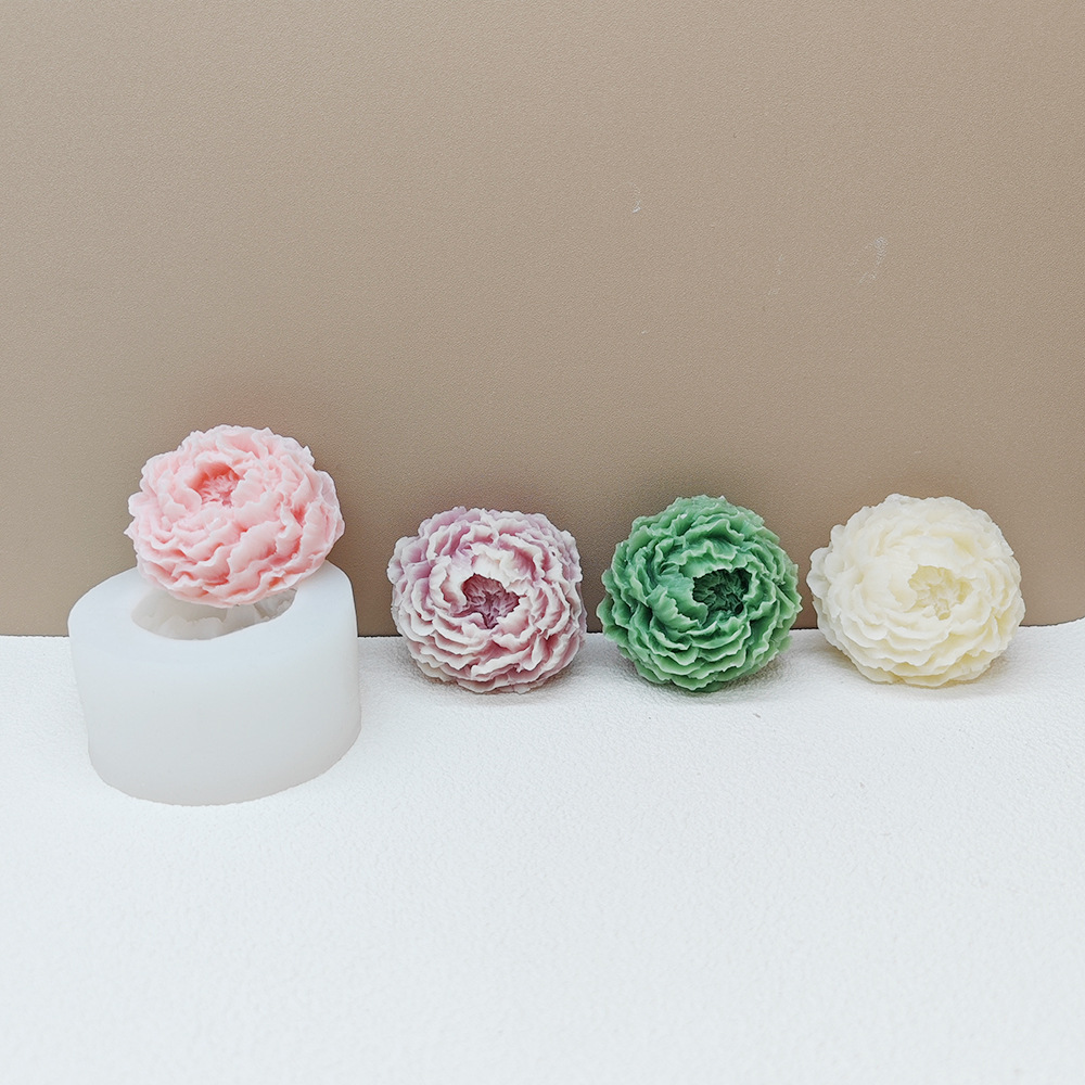 DIY peony bud flower, handmade scented candle mold, epoxy resin decorative piece, cake, gypsum decoration, silicone mold