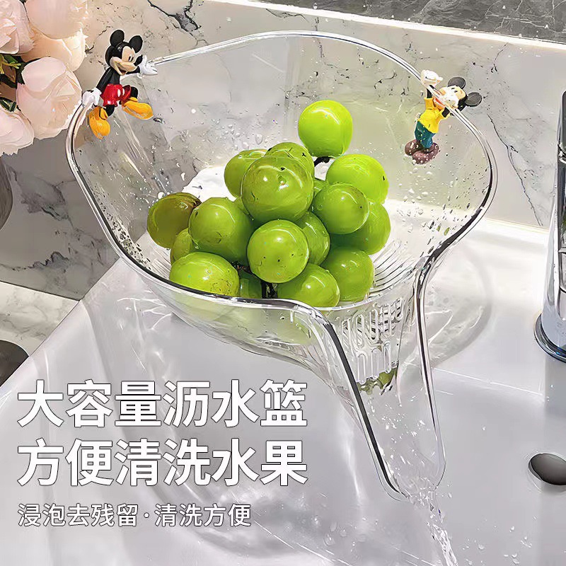 ins透明厨房淘米神器洗米筛沥水篮家用自带沥水淘菜洗水果盆