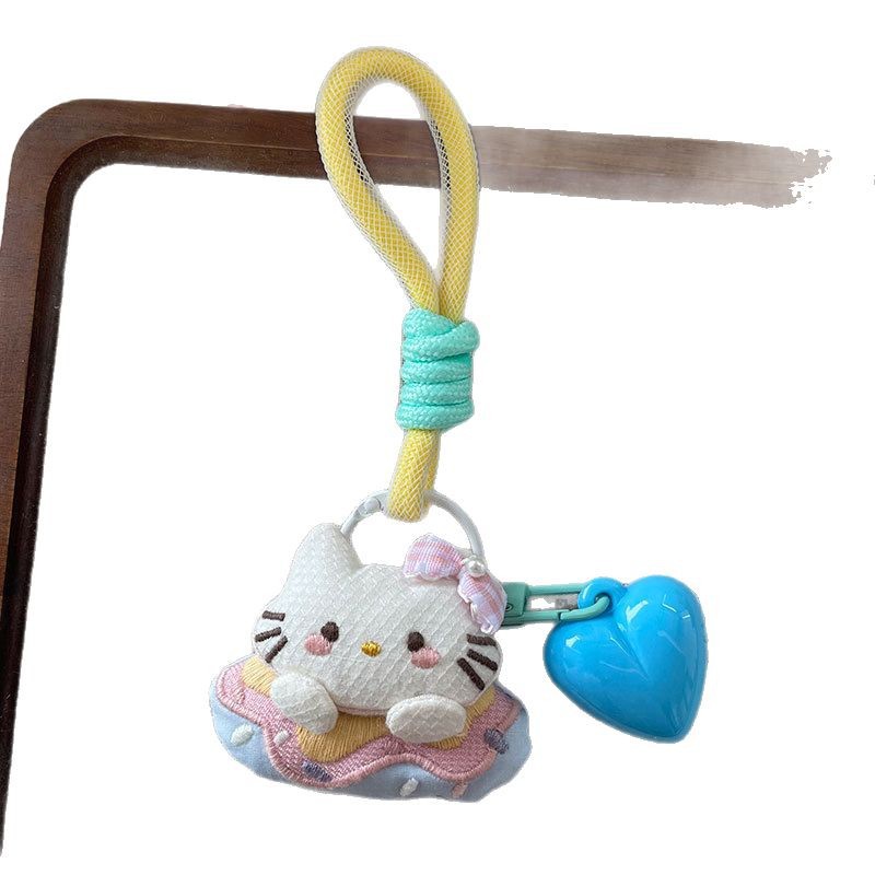 New cartoon girl kt Cat series keychains, small pendants, bags, pendants, finished small gifts, heart-shaped lanyards for girls Item Picture