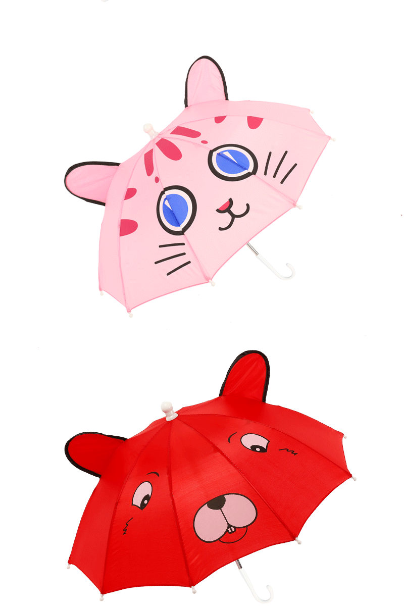 1-3岁宝宝小雨伞玩具伞幼儿园装饰道具儿童雨伞糖果色卡通耳朵伞详情28