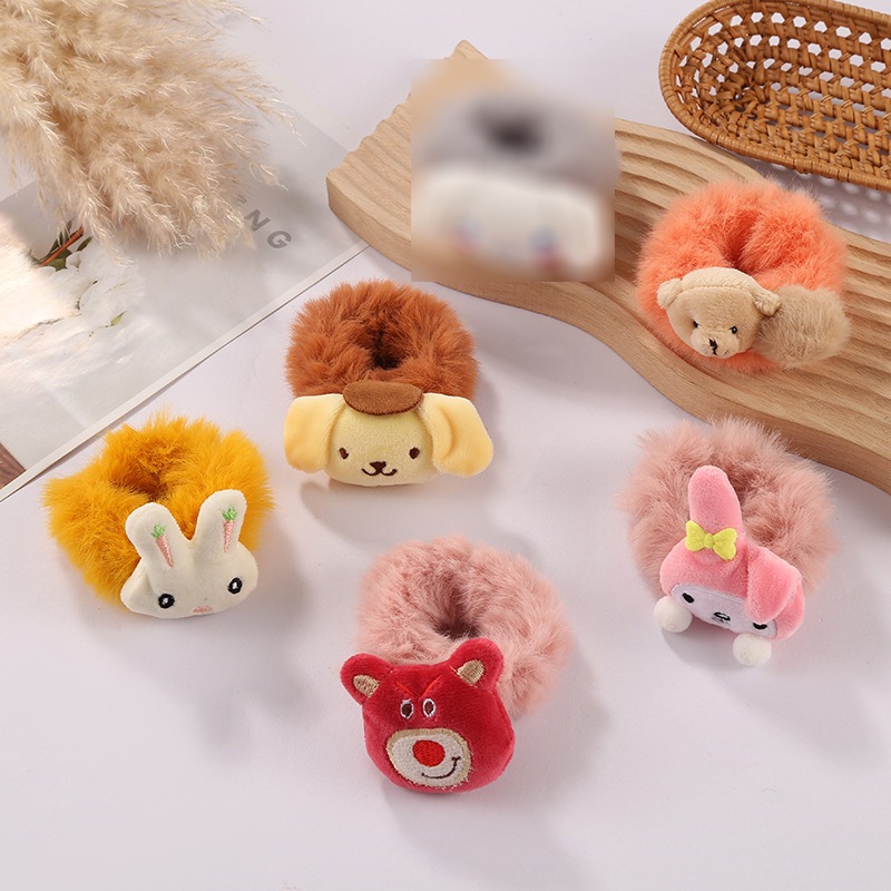 Cute plush hair bands, Korean Instagram cartoon bear hair bands, sweet girl headwear, children's hair bands wholesale details Picture