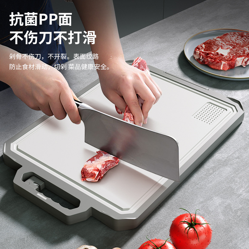 304不锈钢切菜板食品级厨房抗菌磨刀砧加大号菜板包饺子塑料案板细节图