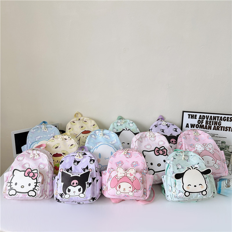 New cartoon children's schoolbag, Kuromi Pacha Dog backpack, cute student backpack, large-capacity children's schoolbag Specification image