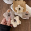 Fluffy and cute KT cat star BB clip, ins girl autumn and winter plush five-pointed star edge clip, sweet hair accessory and hairpin Specification image
