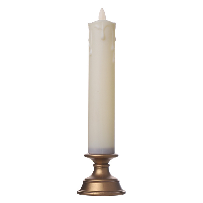Cross-Border New Fluid Long Pole Electronic Candle Light Warm White Plastic Simulation Halloween Candle European-Style Decoration Item Picture