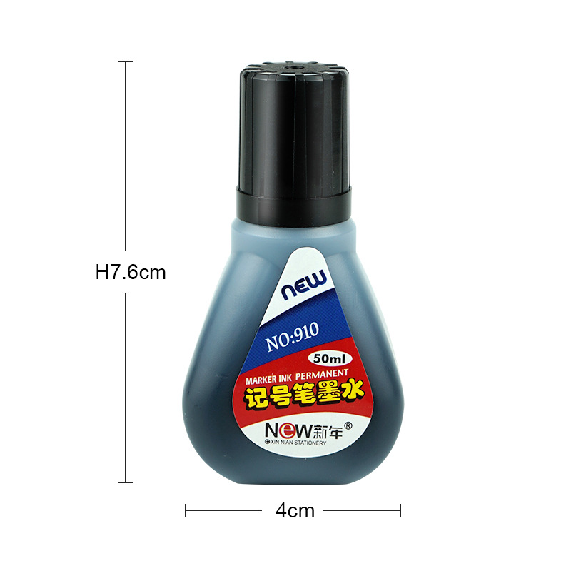 Wholesale of New Year marker pen ink, black, red and blue colored oil-based pens, waterproof underline pens, ink refill liquid and filling liquid Item Picture