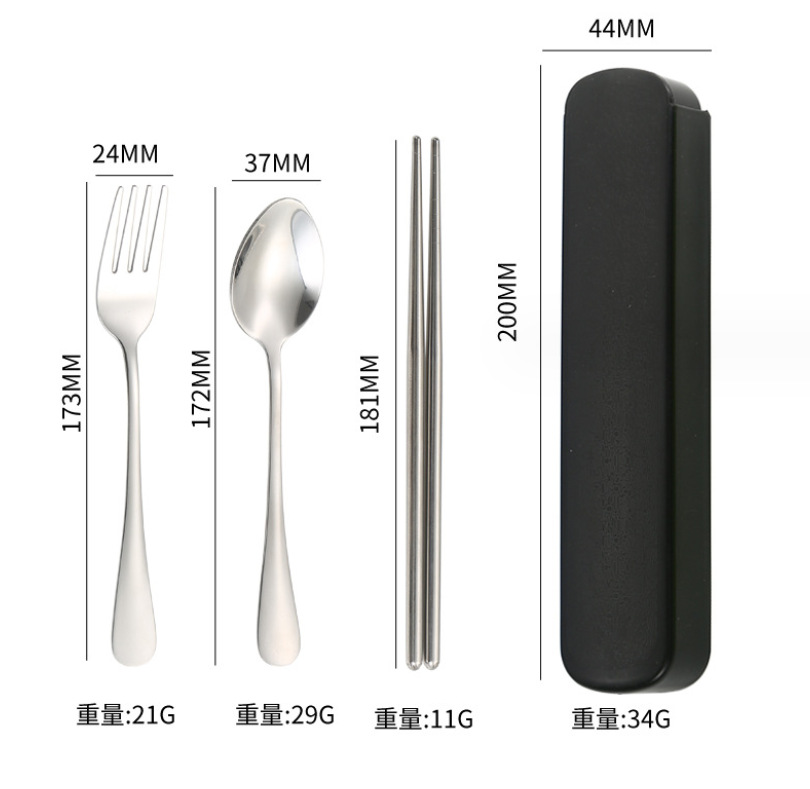 Stainless steel portable tableware