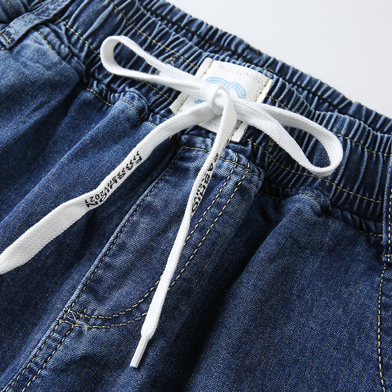 牛仔裤女高腰韩版/牛仔裤/女牛仔裤窄版阔腿裤/短裤女宽松休闲/牛仔短裤细节图