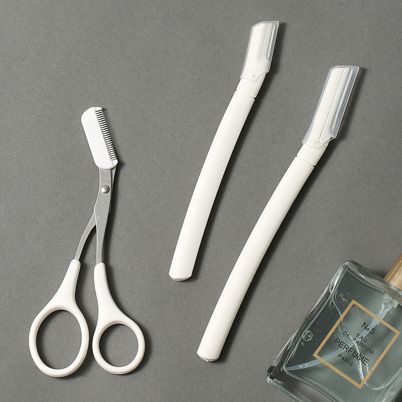 White eyebrow trimmer beginner Women's eyebrow Trimmer set Safety Micro Men's Special Eyebrow trimmer set details Picture