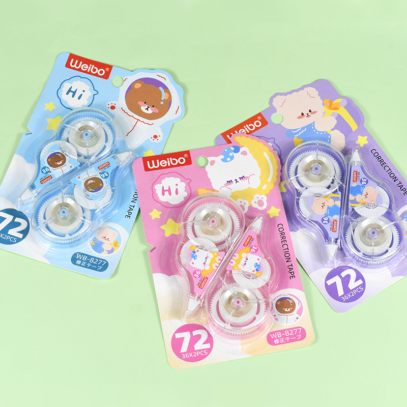 Weibo Stationery Wholesale Creative New cartoon correctors, student supplies transparent candies, mini correction tapes Application Scenario