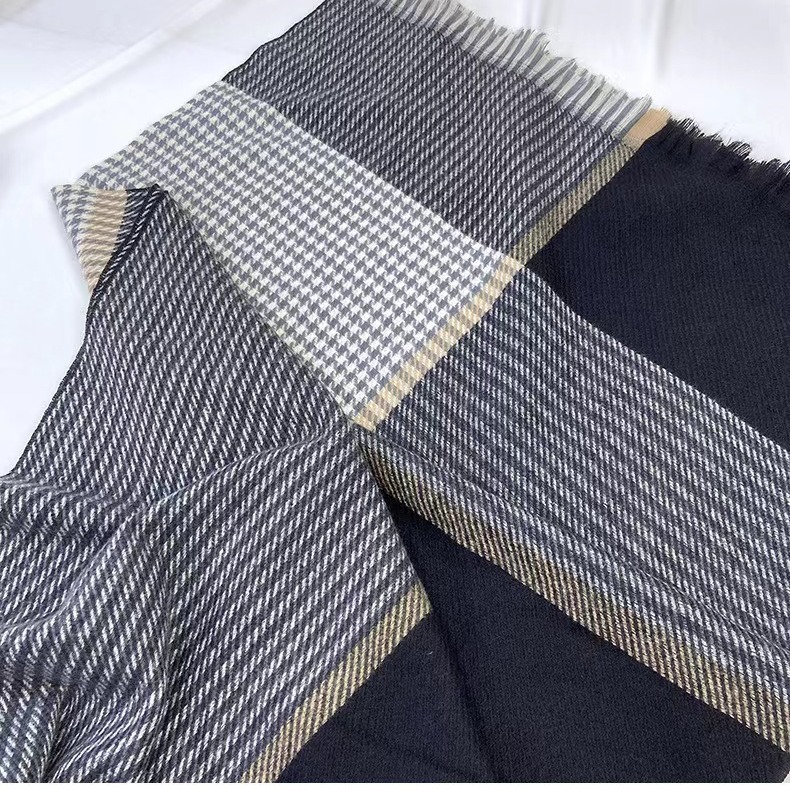 Scarf Female Winter 2023 Thousand Bird Lattice Scarf South Korea Dongdaemun Lattice Scarf Autumn New Korean Version Scarf Wholesale Specification drawing
