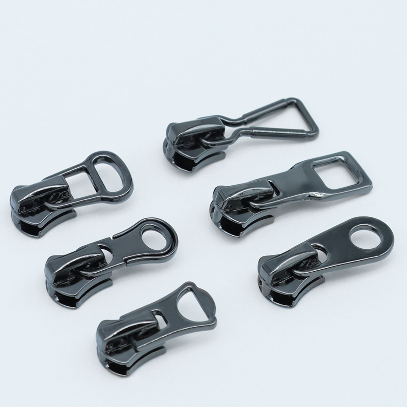 Wholesale metal zipper pulls KOC KOB5# black metal automatic zipper pulls for clothing and accessories Specification image