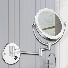 酒店浴室镜卫生间折叠镜子LED美容镜壁挂化妆镜5倍放大伸缩双面镜