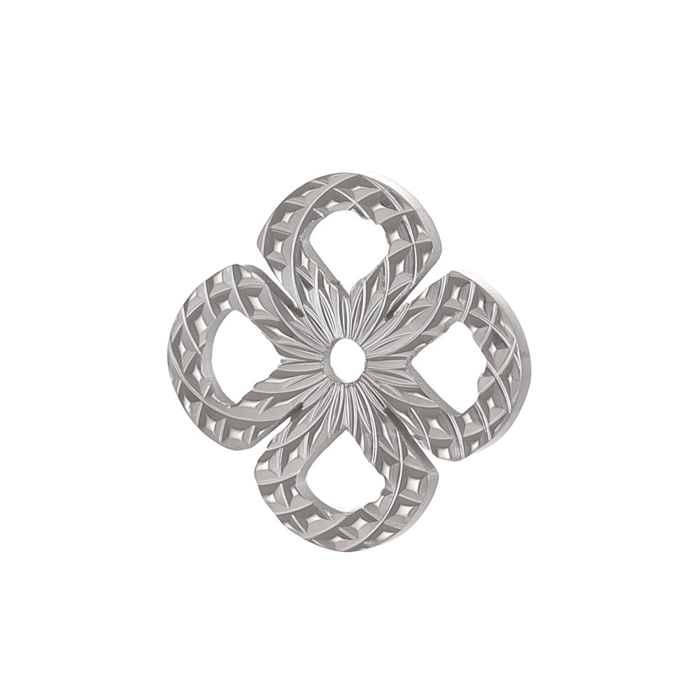 Cross-border best-selling stainless steel pendant texture pattern round plate heart four-leaf clover diy bracelet necklace accessory pic 39