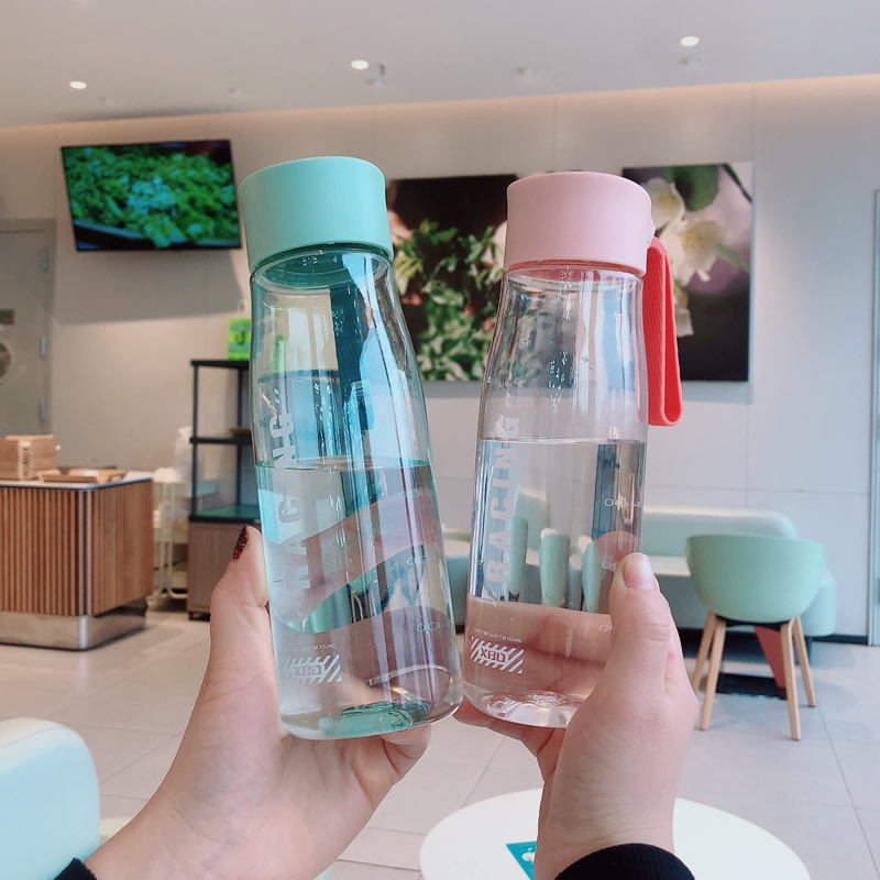 Net Red Water Cup Women's High Appearance Level Summer Portable Plastic Anti-Drop Cup High Temperature Resistant Student Male Sports Kettle 8519 details Picture