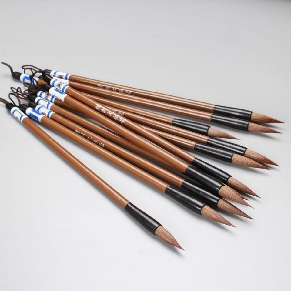 Wholesale of writing brushes, primary school students' wolf-hair brushes for beginners, large, medium and small traditional Chinese painting brushes Item Picture