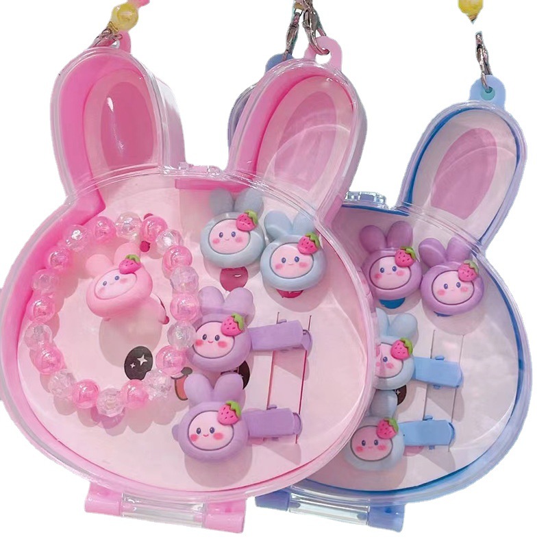 Children's Bracelet Ring Set Cute Baby Hairpin Girl Accessories Cartoon Handbag Set Jewelry Lot Item Picture