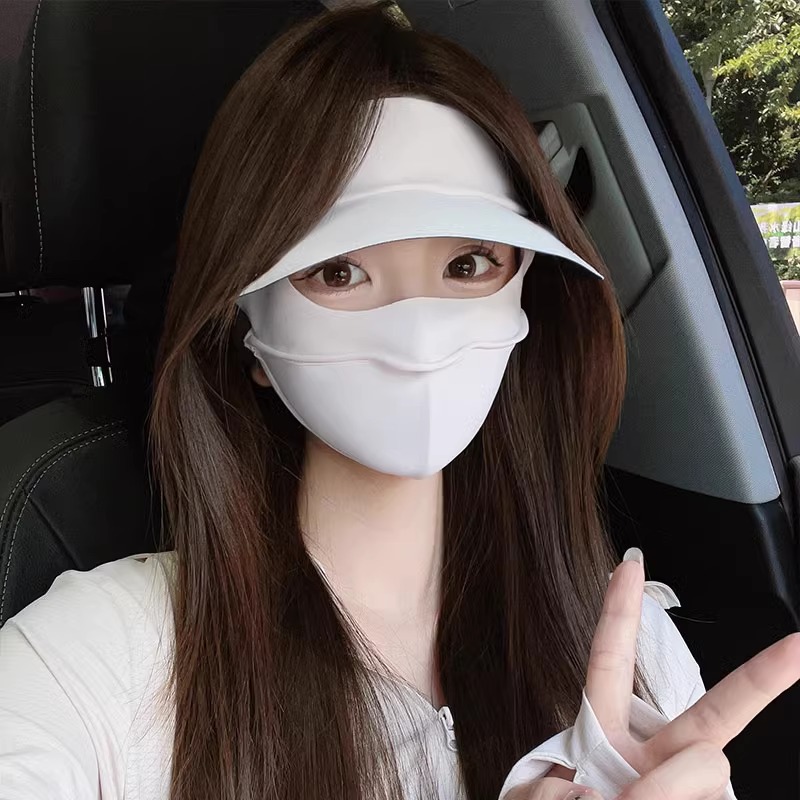 防晒面纱实物图