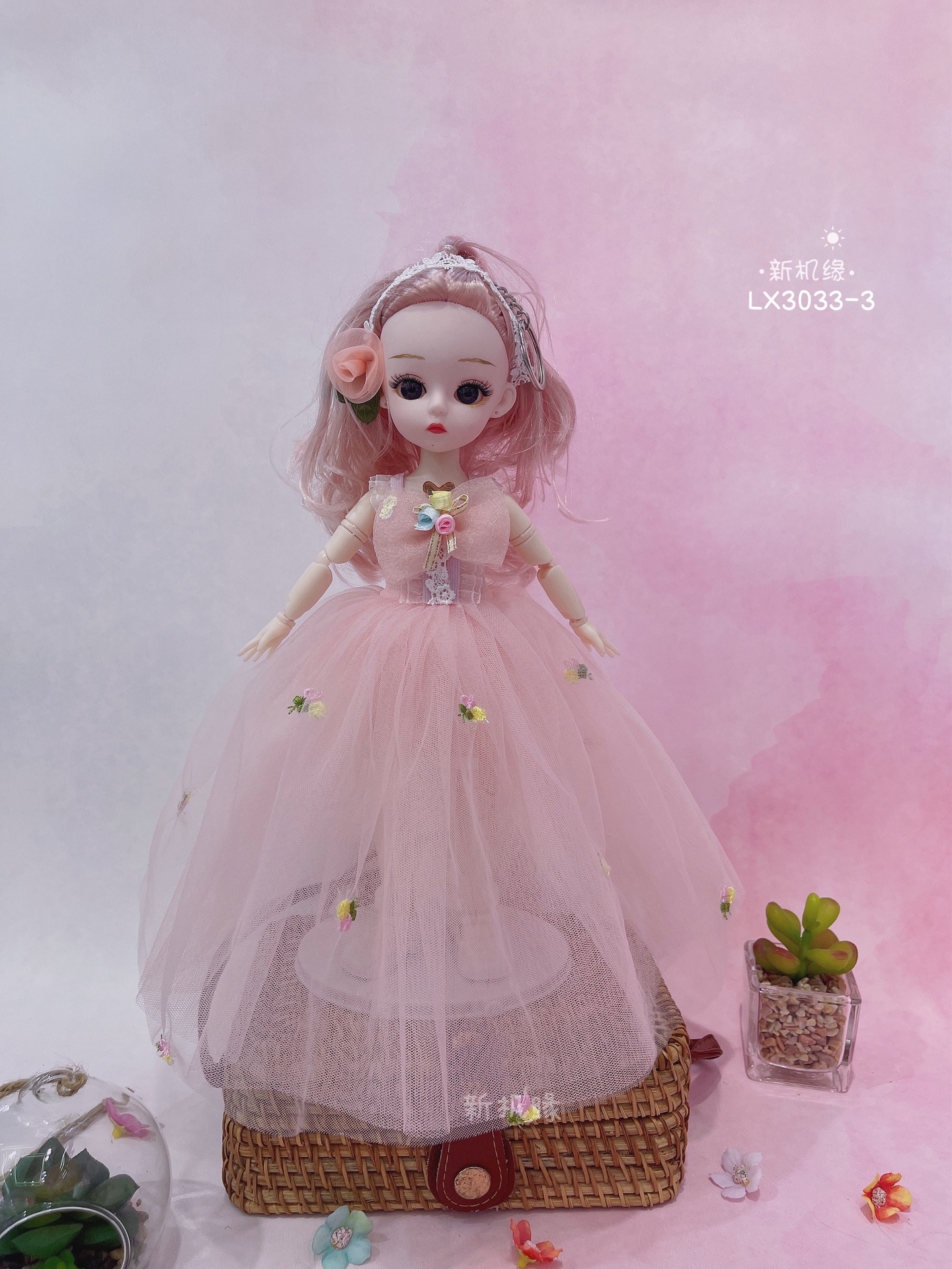 Exquisite 30cm Barbie doll, movable joint music doll, Princess Luoxi girl toy gift box details Picture