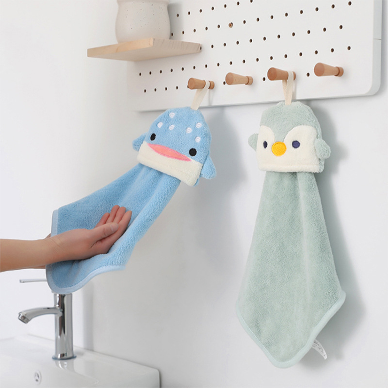 批发擦手巾挂式国潮可爱洗手巾儿童擦手毛巾卫生间擦手帕厨房抹手布