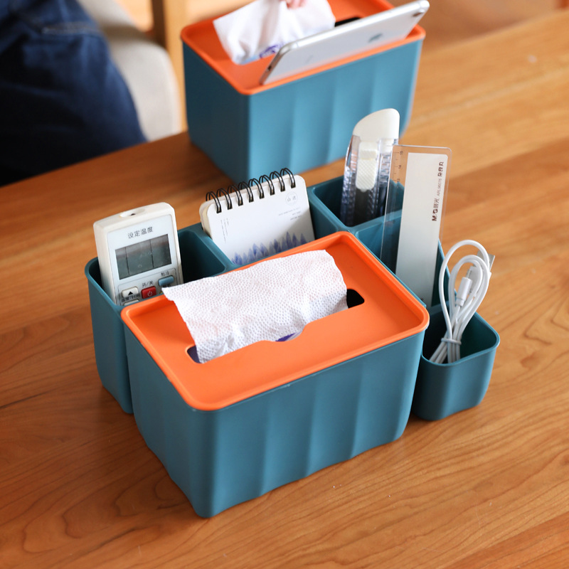 Multi-style and multi-color Nordic multi-functional tissue box, remote control, home living room storage box, simple tissue box details Picture
