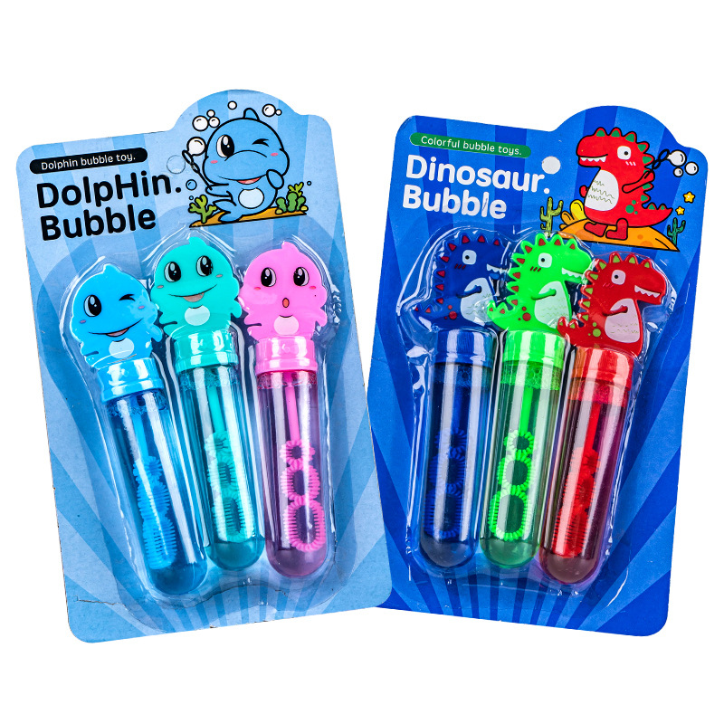 Wholesale of children's cartoon animal mini bubble sticks, dinosaur bubble blowers, yellow duck bubble blowers, bubble water sticks, and street vending Item Picture