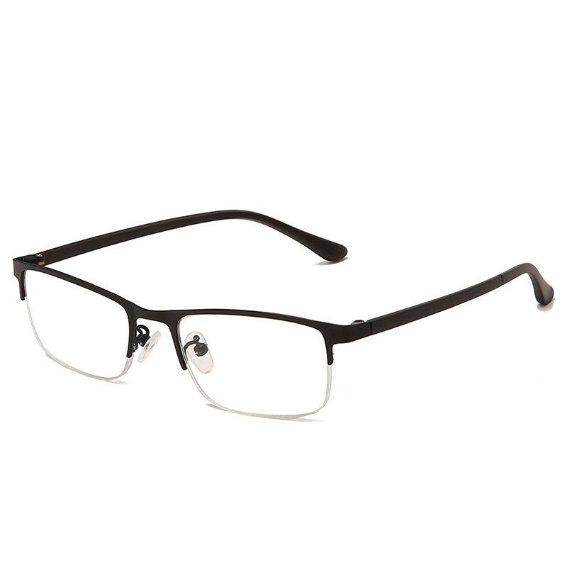 New metal reading glasses for young men, universal glasses, comfortable and personalized, semi-frame fashionable square glasses 111 Item Picture