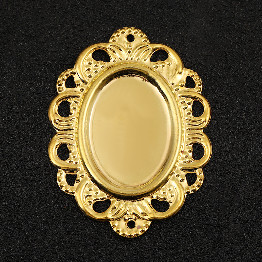 European Lace Gold Mini Time Gemstone Base With Diy Retro Baroque Style Metal Lace Decorative Accessories details Picture